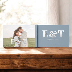 Bold Monogram Elegant Photo Wedding Guest Book Gastenboek