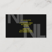 Bold Monogram Geel Zwart Witte Minimale Koel Visitekaartje (Achterkant)