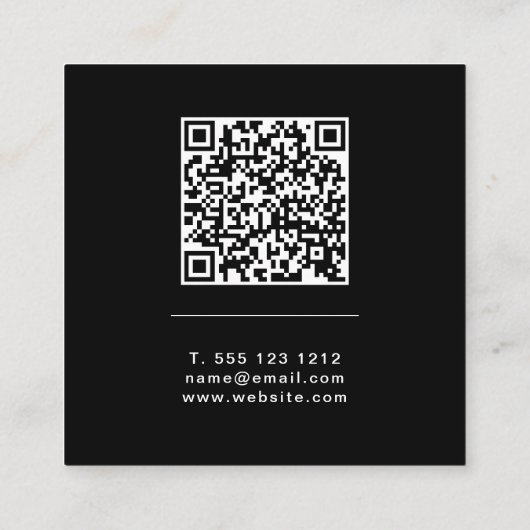 Bold Monogram Linen Or Code Professional Vierkante Visitekaartje (Achterkant)