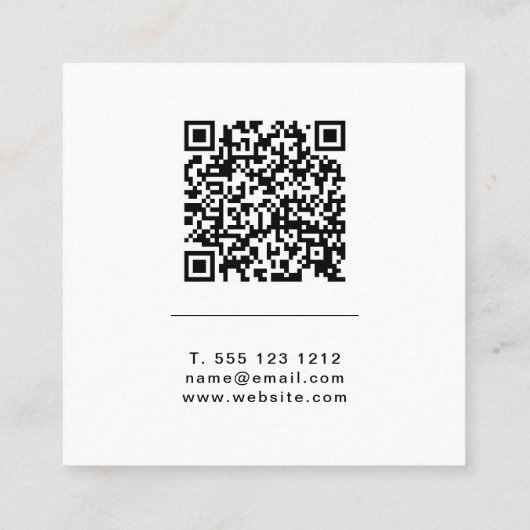 Bold Monogram Linen Or Code Professional Vierkante Visitekaartje (Achterkant)