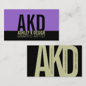 Bold Monogram Visitekaartjes Black Sage Paars (Voorkant / Achterkant)
