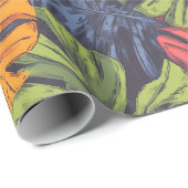 Bold Monstera Leaves Tropical Wrapping Paper Cadeaupapier (Rol Hoek)