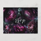 Bold Moody Bloemen Betoverde Bloemen Bruiloft RSVP Aankondigingskaart (Voorkant)