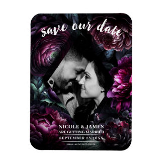 Bold Moody Bloemen Zwart Betoverde Bloemen Bruilof Magneet