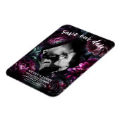 Bold Moody Bloemen Zwart Betoverde Bloemen Bruilof Magneet (Linkerzijde)