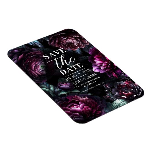 Bold Moody Bloemen Zwart Betoverde Bloemen Bruilof Magneet (Rechterzijde)