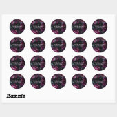 Bold Moody Bloemen Zwart Betoverde Bloemen Bruilof Ronde Sticker
