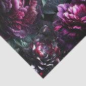 Bold Moody Bloemen Zwart Betoverde Bloemen Bruilof Tissuepapier (Detail)