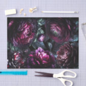 Bold Moody Bloemen Zwart Betoverde Bloemen Bruilof Tissuepapier (Craft)