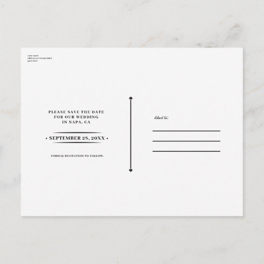 Bold Moody Flowers Enchanted Floral Save the Date Aankondigingskaart (Achterkant)