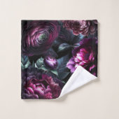 Bold Moody Flowers Zwart betoverde bloementuin Bad Handdoek (Wasdoekje)