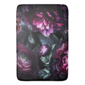 Bold Moody Flowers Zwart betoverde bloementuin Badmat (Voorkant Verticaal)
