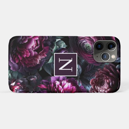 Bold Moody Flowers Zwart betoverde bloementuin Case-Mate iPhone Case (Achterkant (horizontaal))