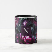 Bold Moody Flowers Zwart betoverde bloementuin Mok (Midden)