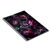 Bold Moody Flowers Zwart betoverde bloementuin Notitieboek (Rechterzijde)