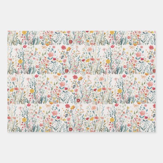 Bold Moody Romantische Kleurrijke Wildflower Garde Inpakpapier Vel (Voorkant)