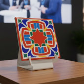 Bold Moroccan Star Ceramic Tile Red Orange Tegeltje