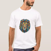 Bold Mosaic Lion Head – Vibrant Artistic King T-shirt (Voorkant)