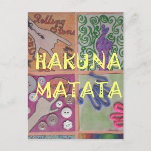 Bold Mosaic Mash-up: Edgy Pop Art Hakuna Matata Briefkaart