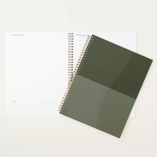 Bold Moss Green Textured Planner –  (Display)