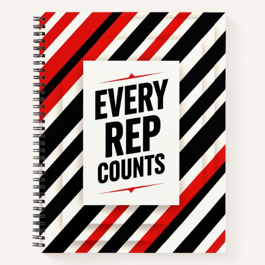 Bold Motivational Poster - "EVERY REP COUNTS" Notitieboek (Voorkant)