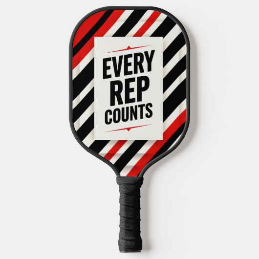 Bold Motivational Poster - "EVERY REP COUNTS" Pickleball Paddle (Voorkant)