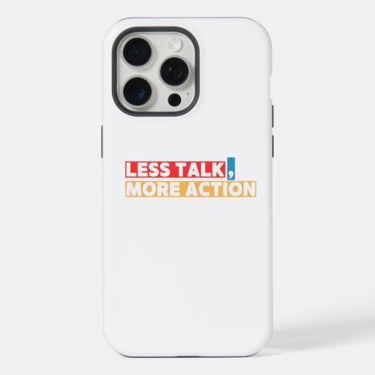 Bold Motivational Quote – Less Talk, More Action iPhone Hoesje (Achterkant)
