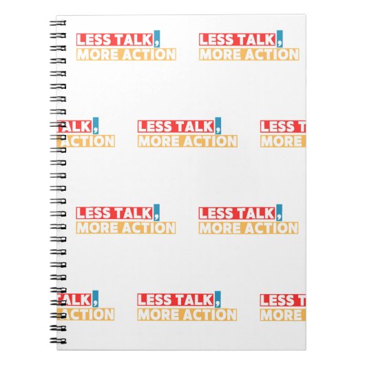 Bold Motivational Quote – Less Talk, More Action Notitieboek (Voorkant)