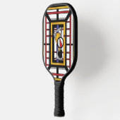 Bold Multicolor Deco Geometric Abstraction Pickleball Paddle (Links)