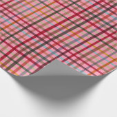 Bold Multicolour Tartan Plaid Vibrant Check  Cadeaupapier (Hoek)
