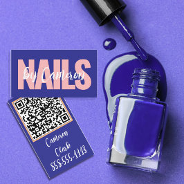 Bold Nail Artist Purple Background Script Type Visitekaartje