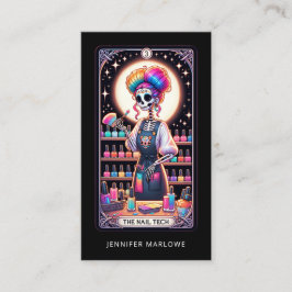 Bold Nail Tech Tarot Kaart Zwart Visitekaartje