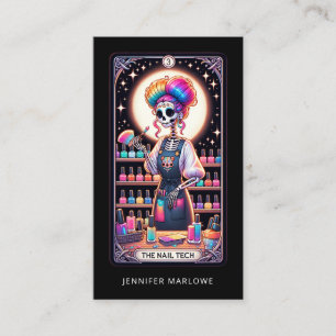 Bold Nail Tech Tarot Kaart Zwart Visitekaartje
