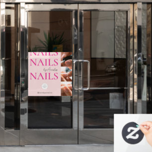 Bold Nails Blush Roze Logo Foto Make-up Studio Raamsticker