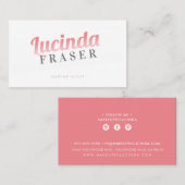 BOLD NAME FADE cool retro minimaal zwart koraal ro Visitekaartje (Voorkant / Achterkant)