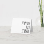 Bold Names Black White Retro Typography Weddenscha Bedankkaart (Voorkant)