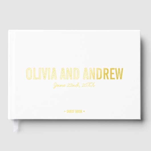 Bold Names Modern Wedding Gastenboek (Voorkant)