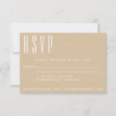 Bold Names Retro Typography Beige Kraft Wedding RSVP Kaartje (Voorkant)
