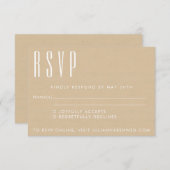 Bold Names Retro Typography Beige Kraft Wedding RSVP Kaartje (Voorkant / Achterkant)
