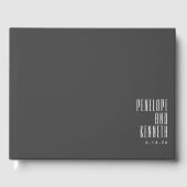 Bold Names Retro Typography Black White Wedding Gastenboek (Voorkant)