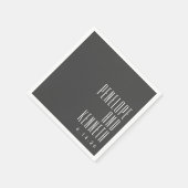 Bold Names Retro Typography Black White Wedding Servet (Hoek)