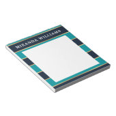 Bold Navy Blue Gold Stripe Pattern Notitieblok (Schuin)