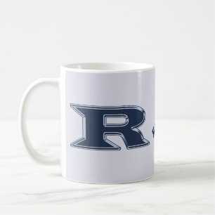 Bold Navy Blue Letter R Initiaal Monogram Koffiemok