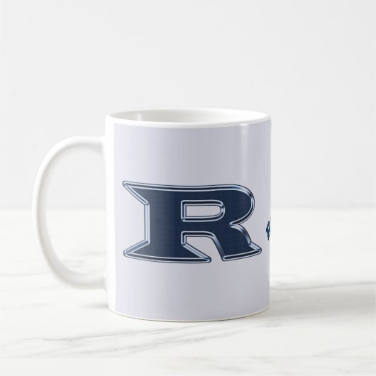 Bold Navy Blue Letter R Initiaal Monogram Koffiemok (Links)