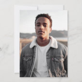 Bold Navy Blue Typography Photo Graduparty Kaart (Achterkant)