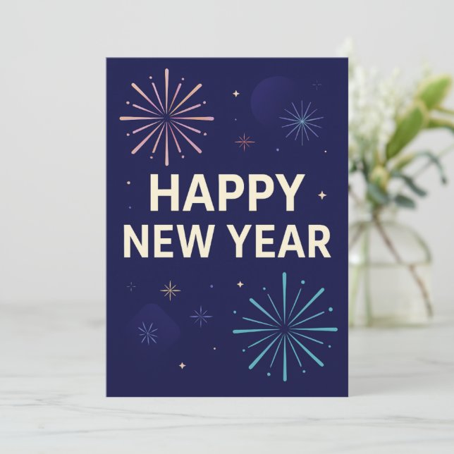 Bold Navy Gold 2026 Celebration Fireworks (Staand voorkant)