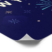 Bold Navy Gold 2026 Celebration Fireworks Poster (Hoek)