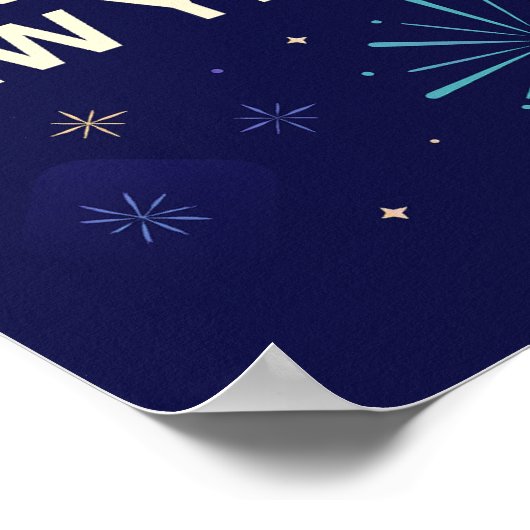Bold Navy Gold 2026 Celebration Fireworks Poster (Hoek)