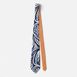 Bold Navy Roest Abstract Classy Botanical Pattern Stropdas