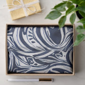 Bold Navy Roest Abstract Classy Botanical Pattern Tissuepapier (Geschenk)
